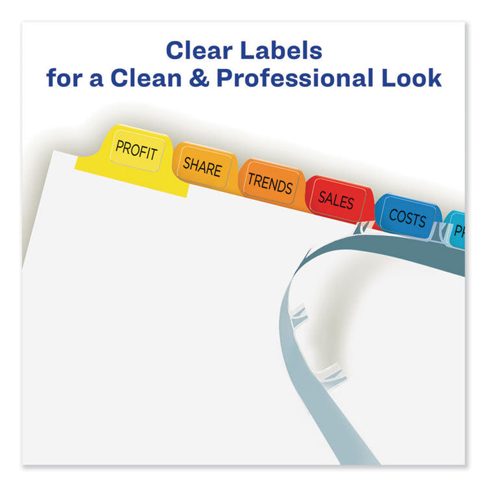 Print and Apply Index Maker Clear Label Dividers, 12 Color Tabs, Letter, 5 Sets