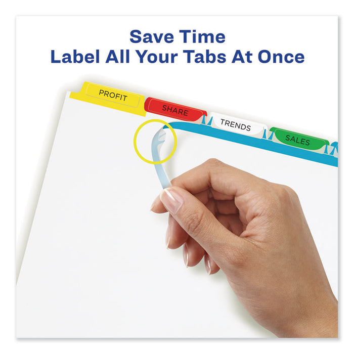 Print and Apply Index Maker Clear Label Dividers, 5 Color Tabs, Letter