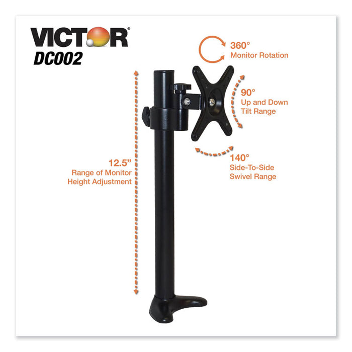 Monitor Mount with Single and Dual Arm Components, 27.5w x 3d x 16.5h, Black
