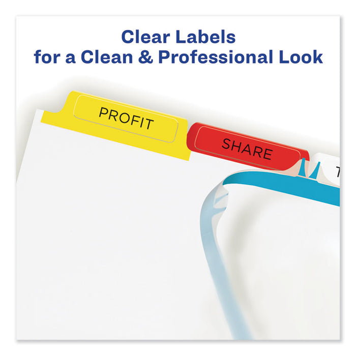 Print and Apply Index Maker Clear Label Dividers, 5 Color Tabs, Letter