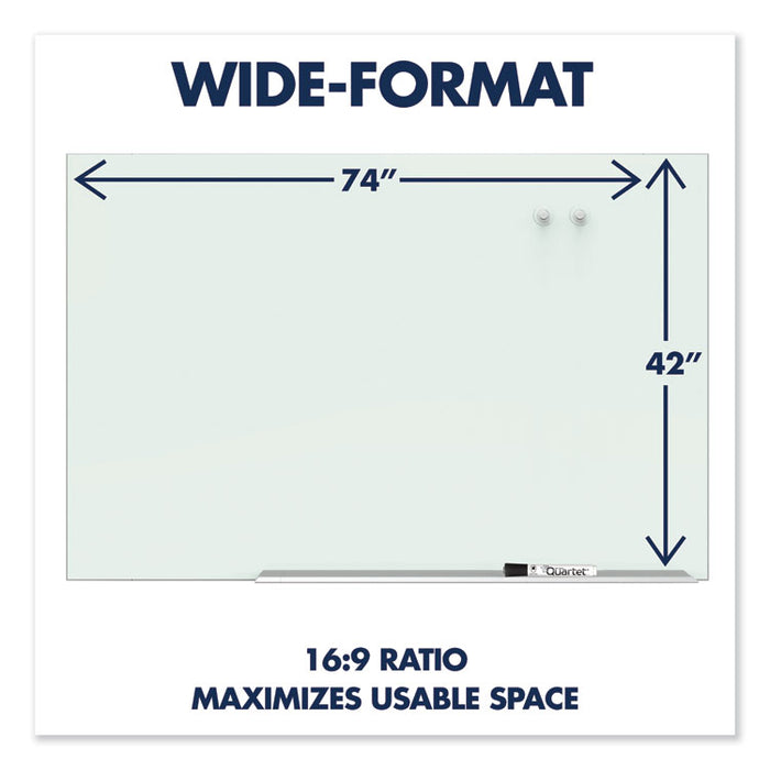 Element Framed Magnetic Glass Dry-Erase Boards, 50" x 28", Aluminum Frame