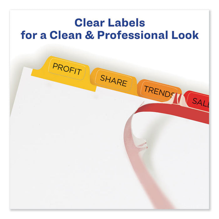 Print and Apply Index Maker Clear Label Dividers, 8 Color Tabs, Letter, 5 Sets
