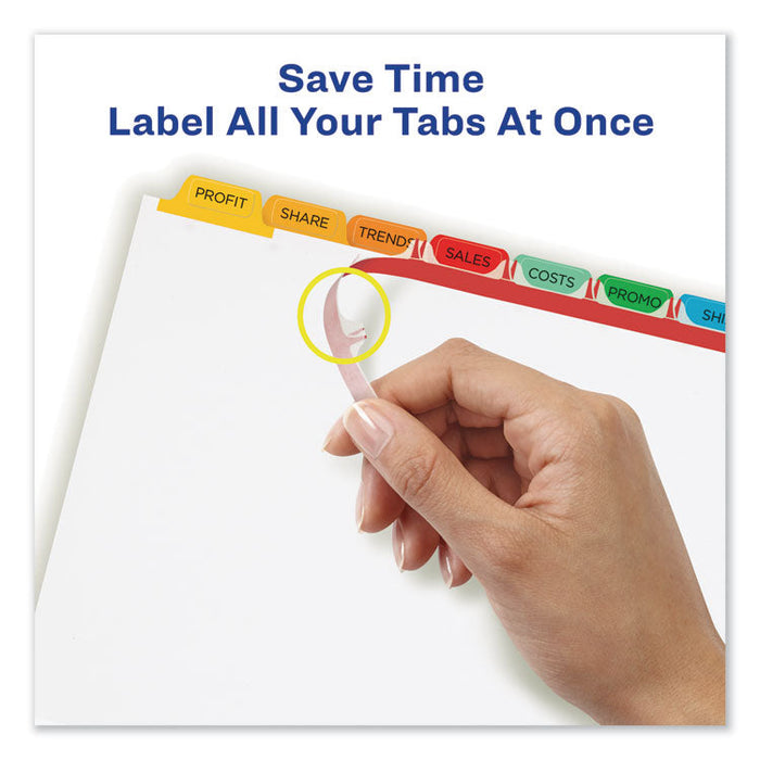Print and Apply Index Maker Clear Label Dividers, 8 Color Tabs, Letter, 5 Sets