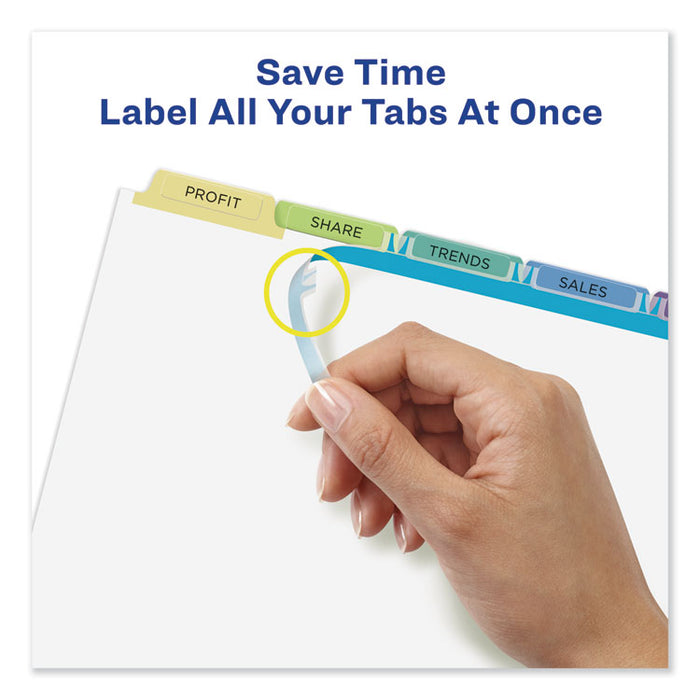 Print and Apply Index Maker Clear Label Dividers, 5 Color Tabs, Letter, 25 Sets