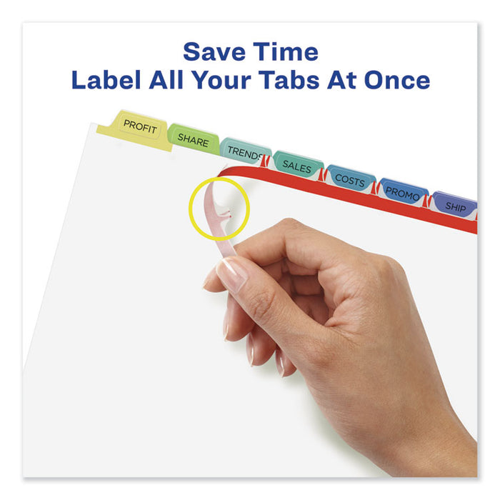 Print and Apply Index Maker Clear Label Dividers, 8 Color Tabs, Letter, 5 Sets