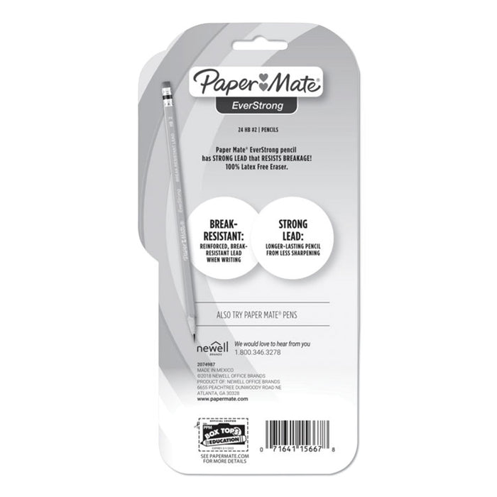 EverStrong #2 Pencils, HB (#2), Black Lead, Yellow Barrel, 24/Pack