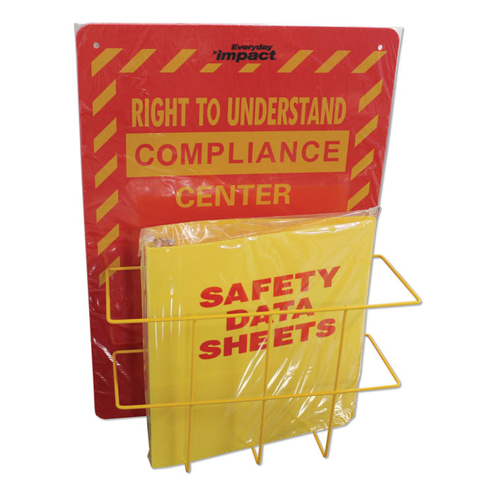Deluxe Reversible Right-To-KnowUnderstand SDS Center, 14.5w x 5.2d x 21h, Red/Yellow