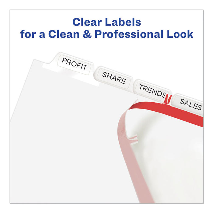 Print/Apply 1-Pocket Index Maker Clear Label Plastic Dividers with Printable Label Strip, 8-Tab, 11 x 8.5, Translucent, 1 Set