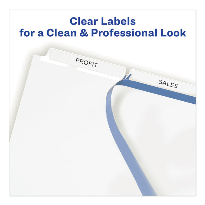 Print and Apply Index Maker Clear Label Unpunched Dividers, 3-Tab, Ltr, 25 Sets