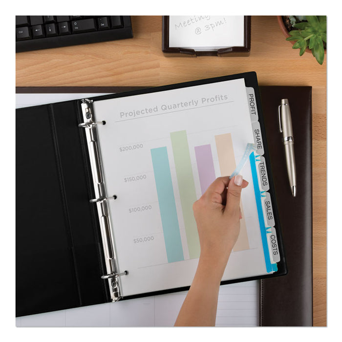 Print and Apply Index Maker Clear Label Plastic Dividers with Printable Label Strip, 5-Tab, 11 x 8.5, Translucent, 1 Set