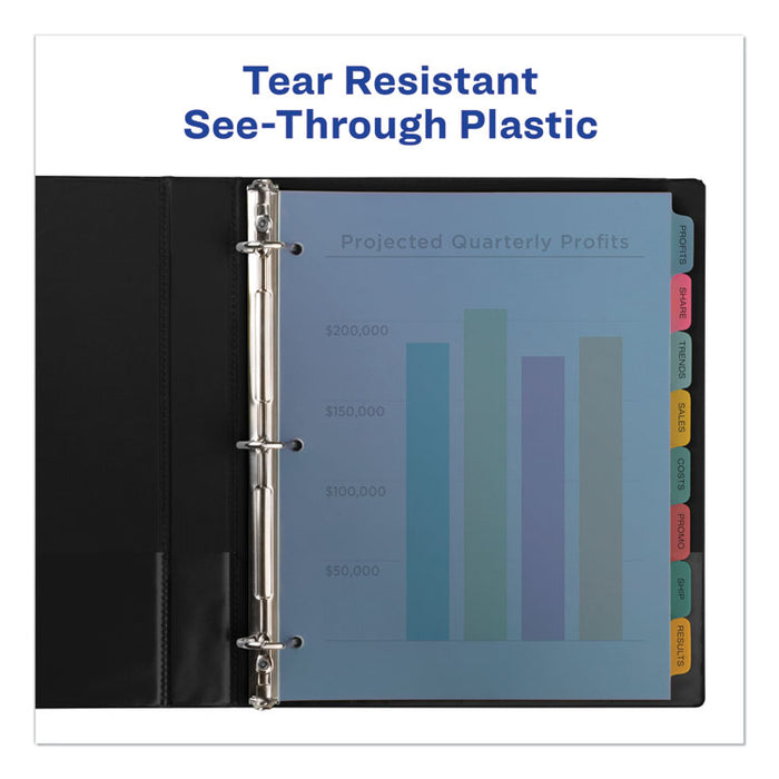 Print and Apply Index Maker Clear Label Plastic Dividers with Printable Label Strip, 5-Tab, 11 x 8.5, Translucent, 1 Set