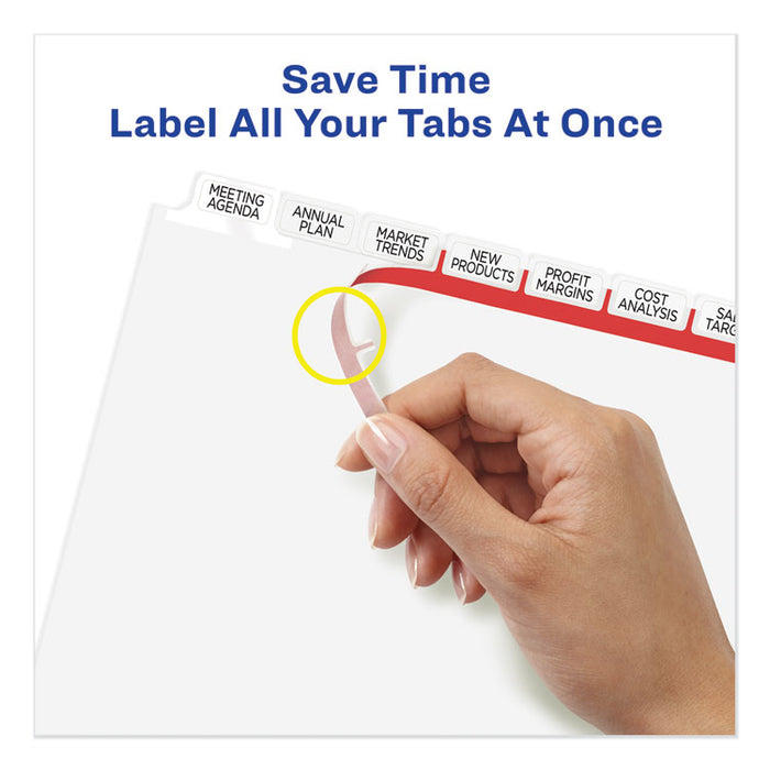 Print and Apply Index Maker Clear Label Dividers, 8 White Tabs, Letter