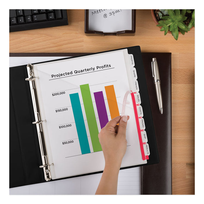 Print/Apply 1-Pocket Index Maker Clear Label Plastic Dividers with Printable Label Strip, 8-Tab, 11 x 8.5, Translucent, 1 Set