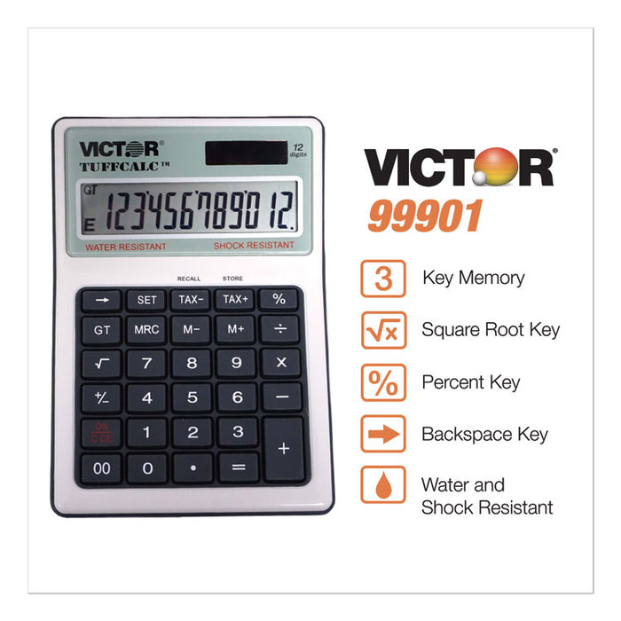 TUFFCALC Desktop Calculator, 12-Digit LCD