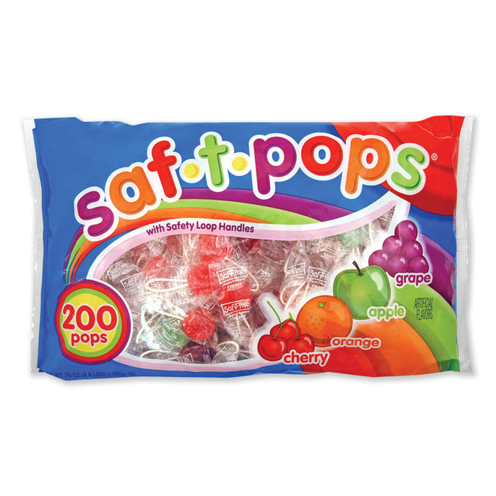 Saf-T-Pops, Assorted Flavors, Individually Wrapped, 200/Pack