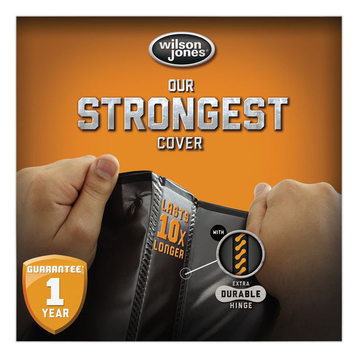 Heavy-Duty Round Ring View Binder with Extra-Durable Hinge, 3 Rings, 1.5" Capacity, 11 x 8.5, White