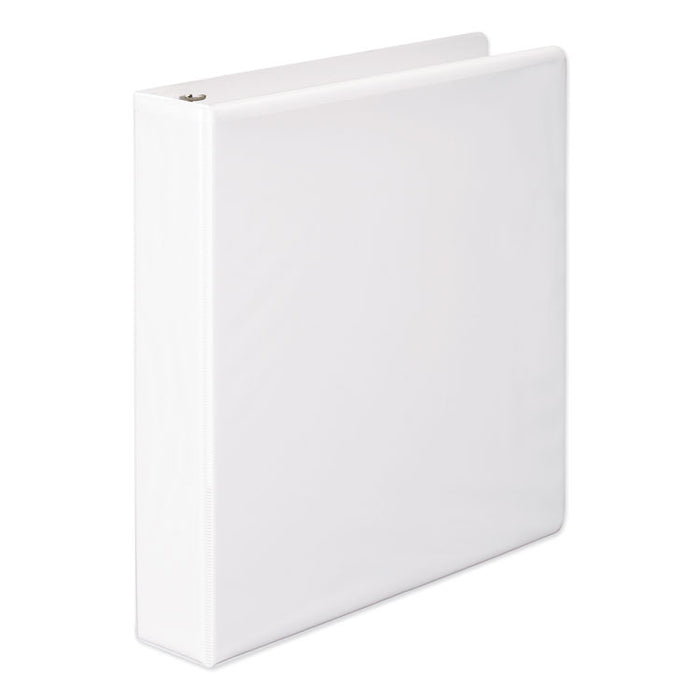 Heavy-Duty Round Ring View Binder with Extra-Durable Hinge, 3 Rings, 1.5" Capacity, 11 x 8.5, White