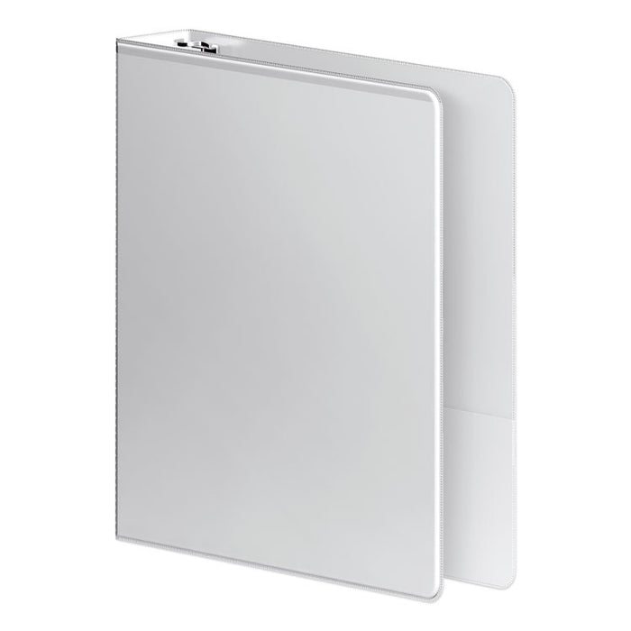 Heavy-Duty Round Ring View Binder with Extra-Durable Hinge, 3 Rings, 1.5" Capacity, 11 x 8.5, White