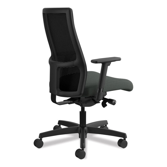 Ignition Series Mesh Mid-Back Work Chair, Supports Up to 300 lb, 17.5" to 22" Seat Height, Iron Ore Seat, Black Back/Base