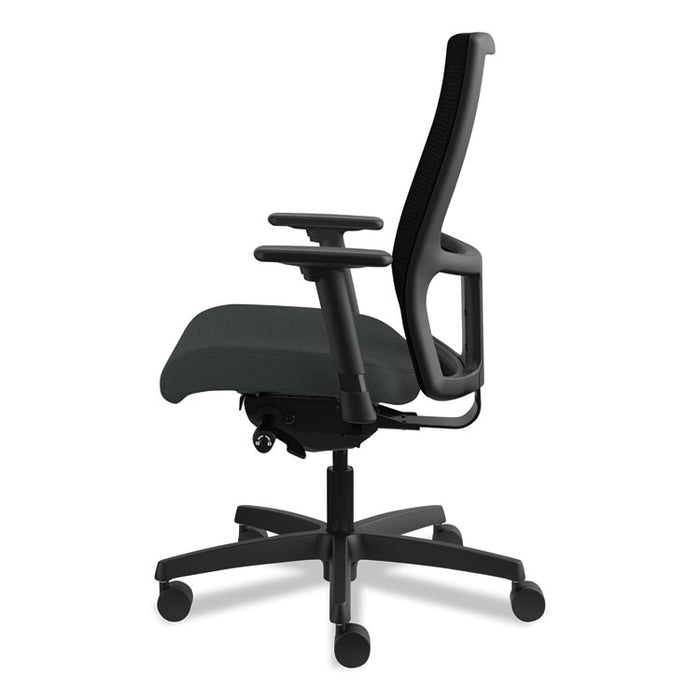 Ignition Series Mesh Mid-Back Work Chair, Supports Up to 300 lb, 17.5" to 22" Seat Height, Iron Ore Seat, Black Back/Base