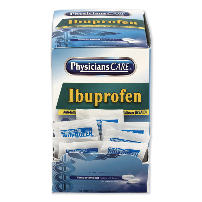 Ibuprofen Medication, Two-Pack, 50 Packs/Box