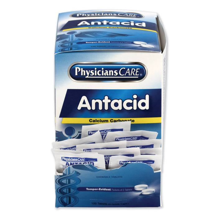 Antacid Calcium Carbonate Medication, Two-Pack, 50 Packs/Box