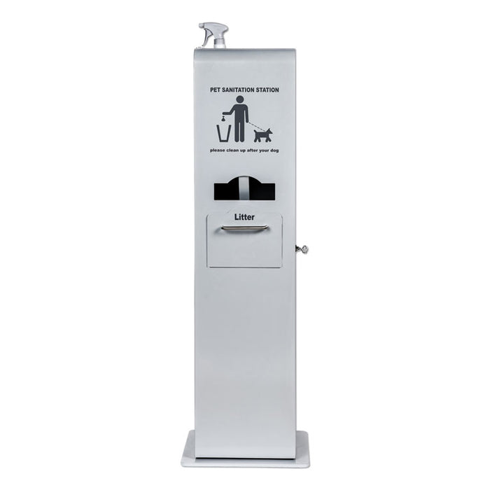 Indoor Pet Sanitation Station, 15.5 x 16 x 51, Silver Metallic