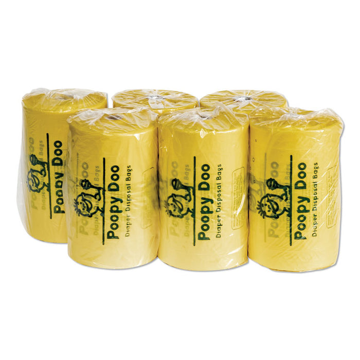 Diaper Disposal Bags, 14 microns, 7" x 15", Yellow, 2,400/Carton