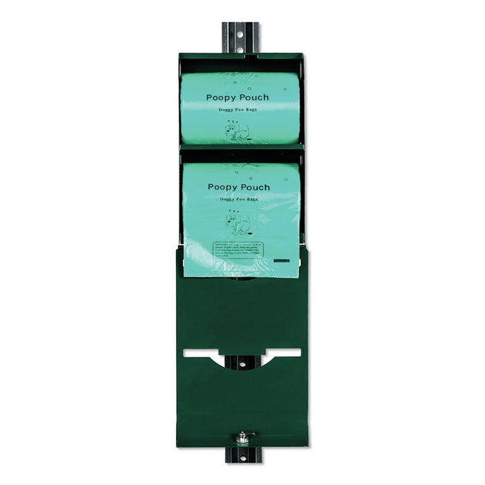 Imperial Pet Waste Bag Dispenser, Holds 800 Poopy Pouch Tie Handle Pet Waste Bags, Hunter Green