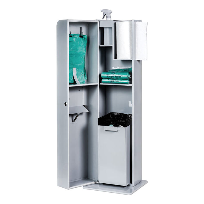 Indoor Pet Sanitation Station, 15.5 x 16 x 51, Silver Metallic
