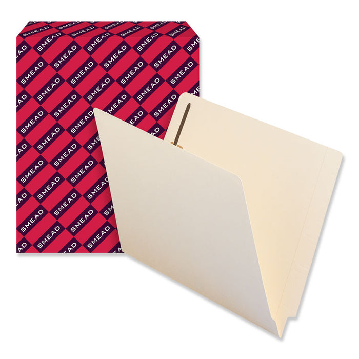 100% Recycled Manila End Tab Folders with Two Fasteners, Straight Tab, Letter Size, 50/Box