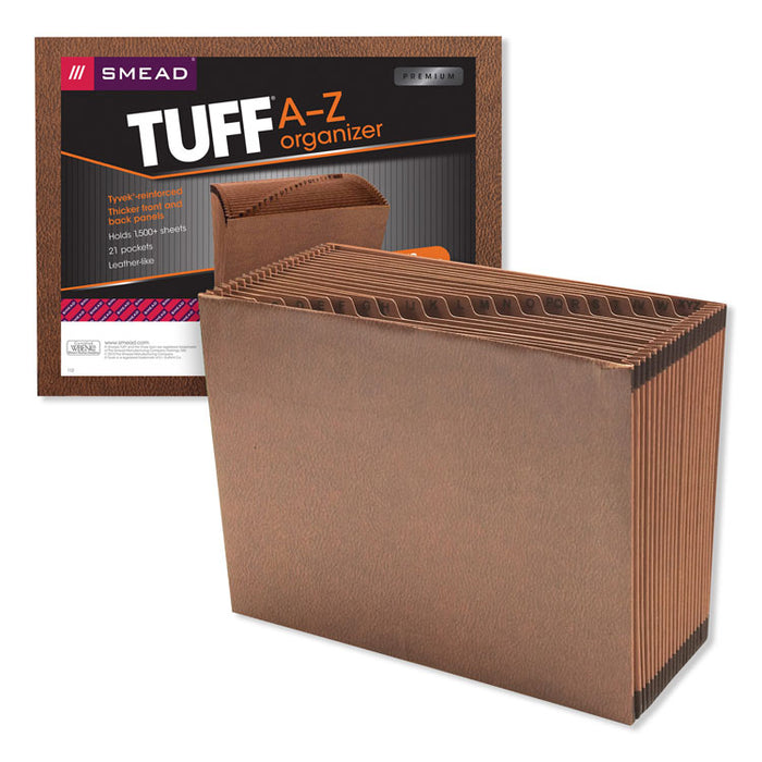 TUFF Expanding Open-Top Stadium File, 21 Sections, 1/21-Cut Tabs, Letter Size, Redrope