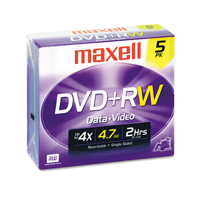 DVD+RW Rewritable Disc, 8.5 GB, 4x, Jewel Case, Silver, 5/Pack