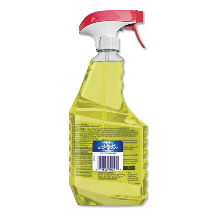 Multi-Surface Disinfectant Cleaner, Lemon Scent, 23 oz Spray Bottle, 8/Carton