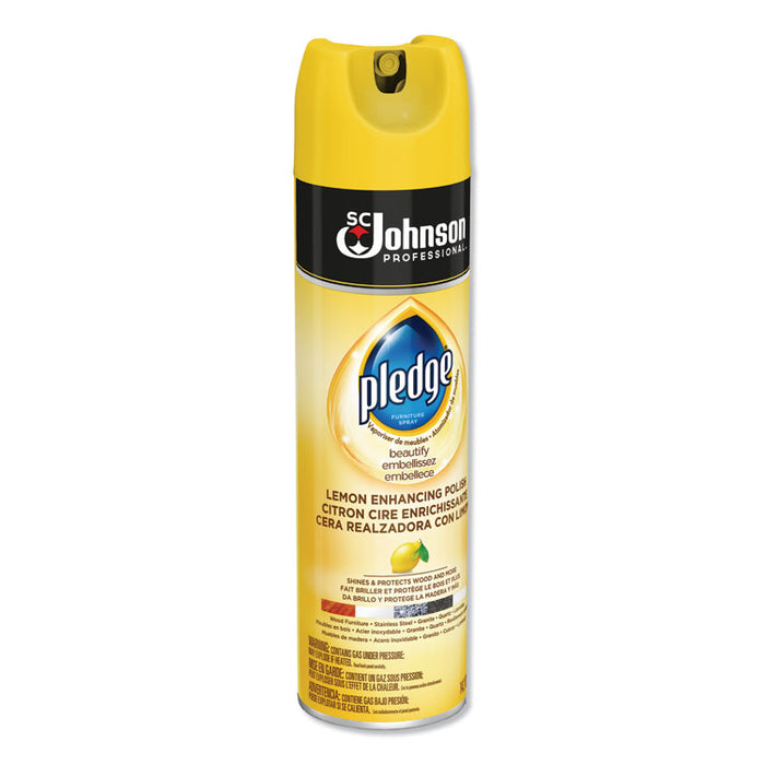 Furniture Polish, Lemon, 14.2 oz, Aerosol, 6/Carton