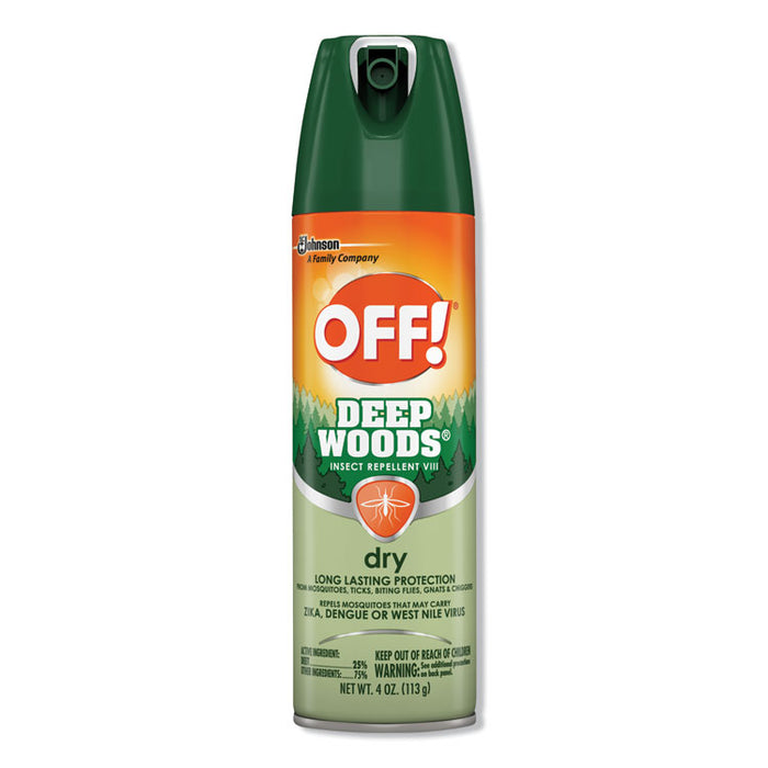 Deep Woods Dry Insect Repellent, 4oz, Aerosol, Neutral, 12/Carton