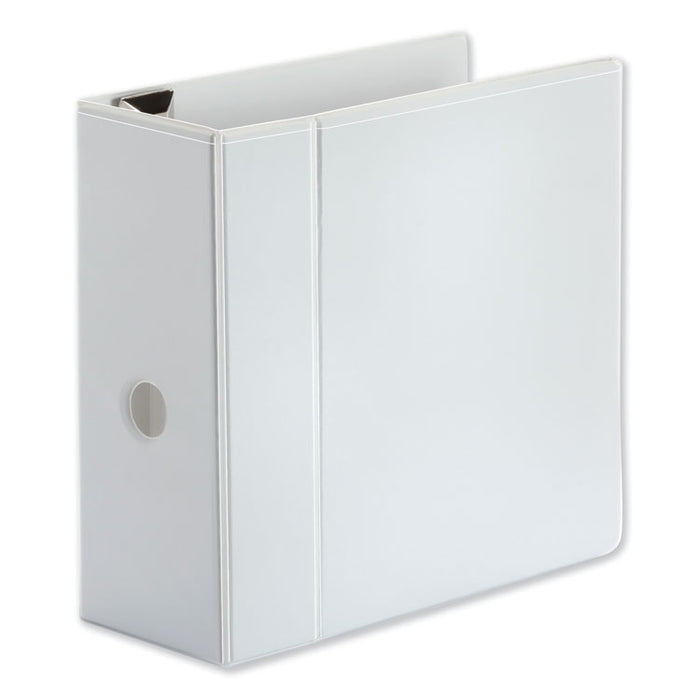 Deluxe Easy-to-Open D-Ring View Binder, 3 Rings, 5" Capacity, 11 x 8.5, White
