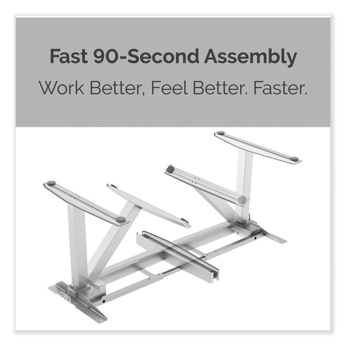 Levado Height Adjustable Desk Base (Base Only), 72w x 48d x 47.2h, Silver