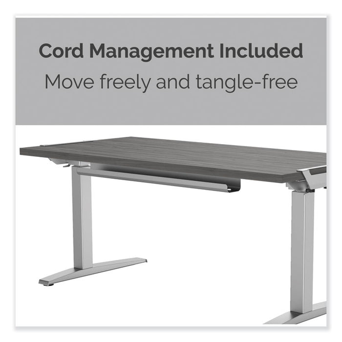 Levado Height Adjustable Desk Base (Base Only), 72w x 48d x 47.2h, Silver