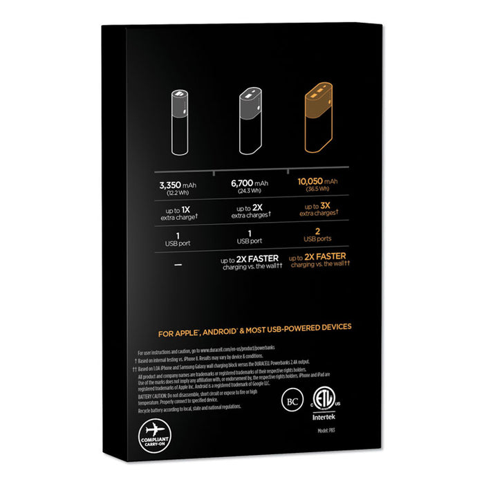 Rechargeable 10050 mAh Powerbank, 3 Day Portable Charger