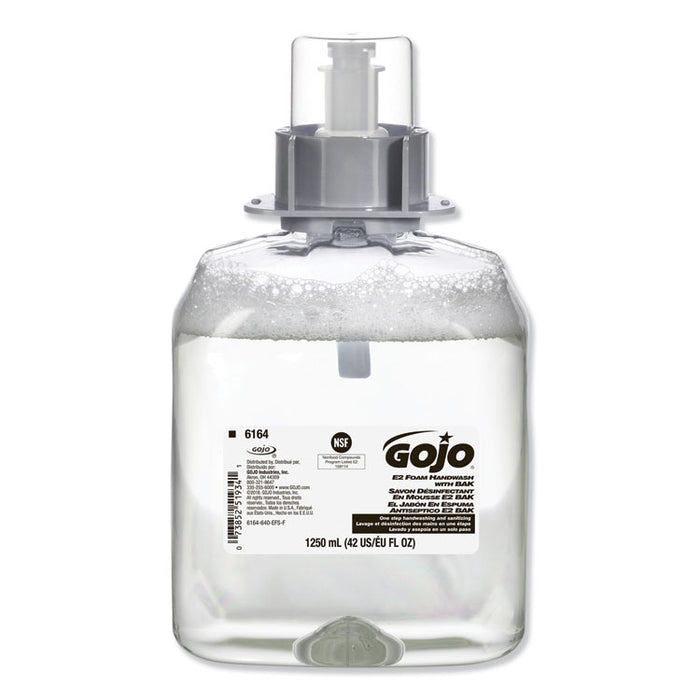 E2 Foam Sanitizing Soap, Fragrance-Free, 1,250 mL Refill, 3/Carton