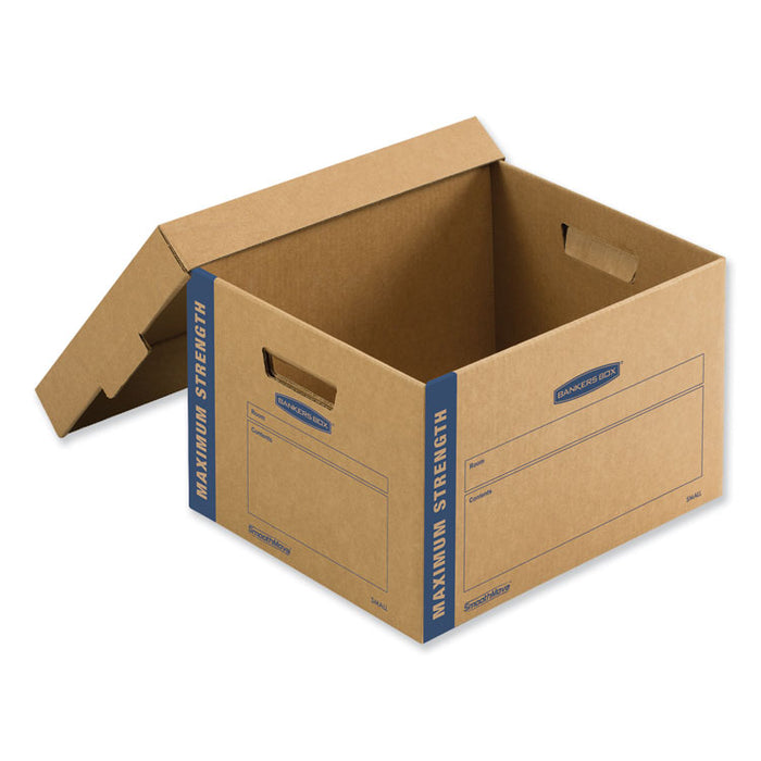 SmoothMove Maximum Strength Moving Boxes, Medium, Half Slotted Container (HSC), 18.5" x 12.25" x 12", Brown Kraft/Blue, 8/PK