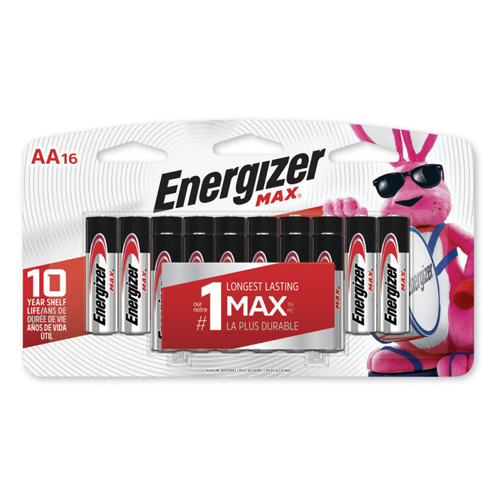 MAX Alkaline AA Batteries, 1.5V, 16/Pack