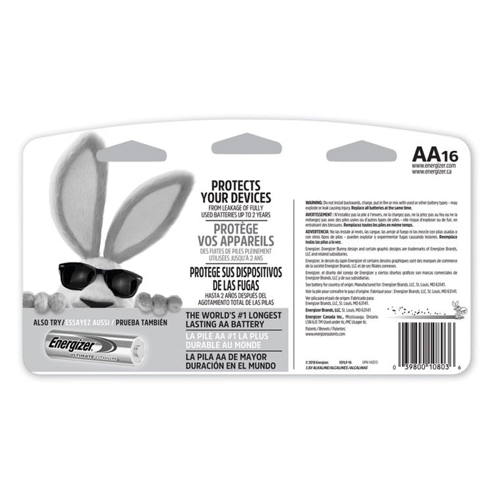 MAX Alkaline AA Batteries, 1.5V, 16/Pack