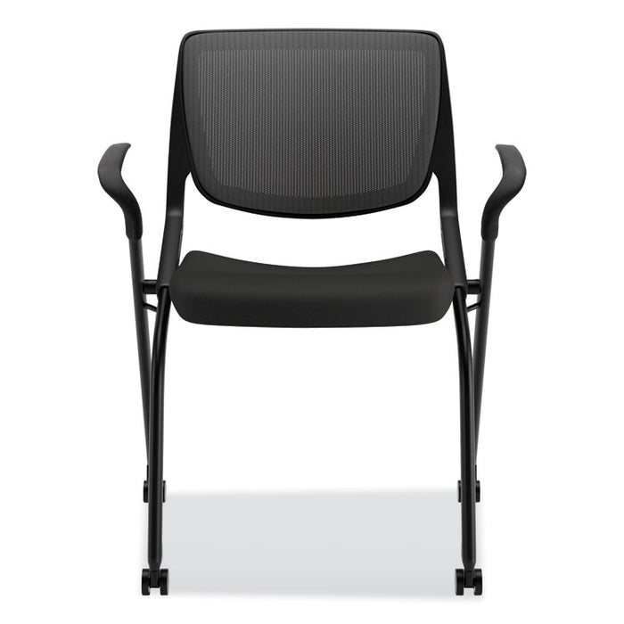 Motivate Nesting/Stacking Flex-Back Chair, Onyx Seat/Black Back, Black Base