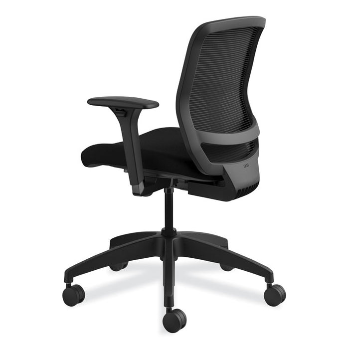 Quotient Series Mesh Mid-Back Task Chair, Supports up to 300 lbs., Black Seat/Black Back, Black Base