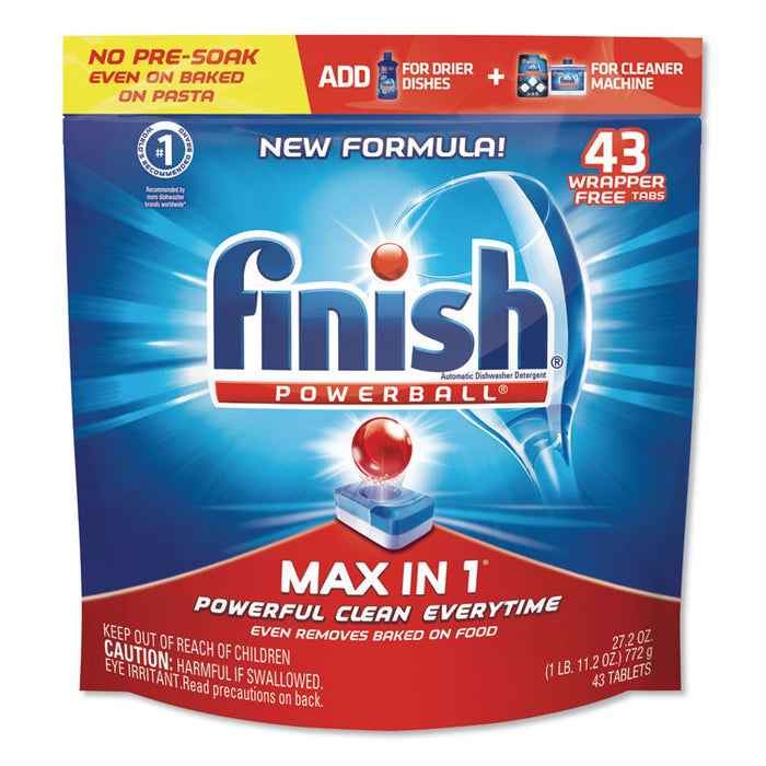 Powerball Max in 1 Dishwasher Tabs, Regular Scent, 43/Pack