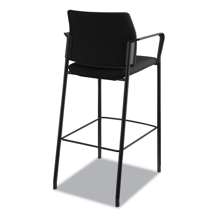 Accommodate Series Café Stool, Supports up to 300 lbs., Black Seat/Black Back, Black Base