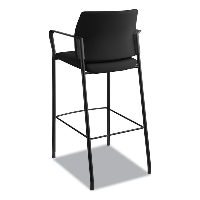Accommodate Series Café Stool, Supports up to 300 lbs., Black Seat/Black Back, Black Base