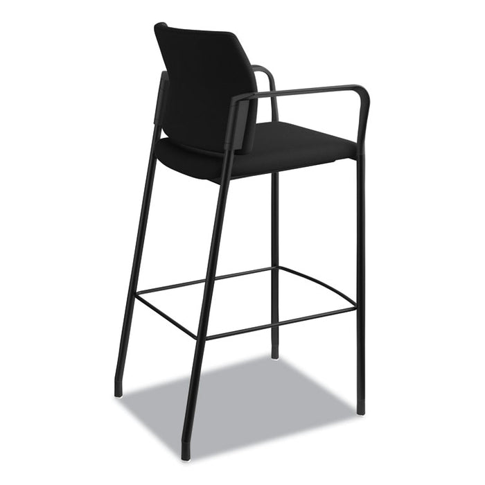 Accommodate Series Café Stool, Supports up to 300 lbs., Black Seat/Black Back, Black Base